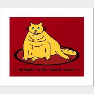 Animals with Sharp Teeth Halloween Horror Chonk Cat Posters and Art